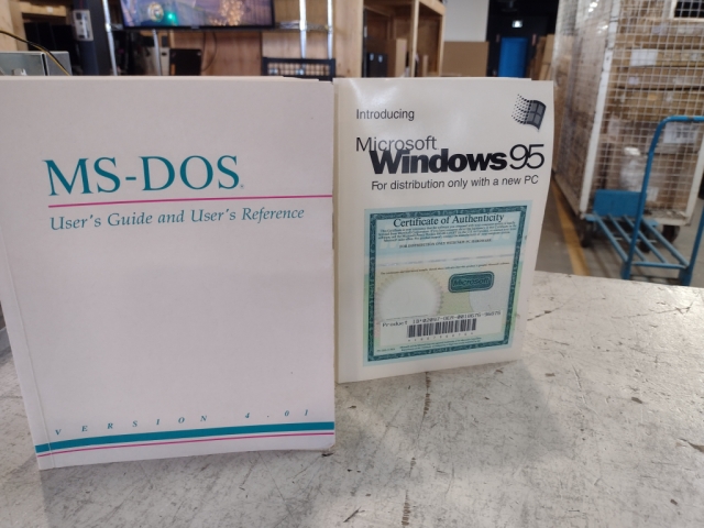 Manuals for MS-DOS and Microsoft Windows 95.